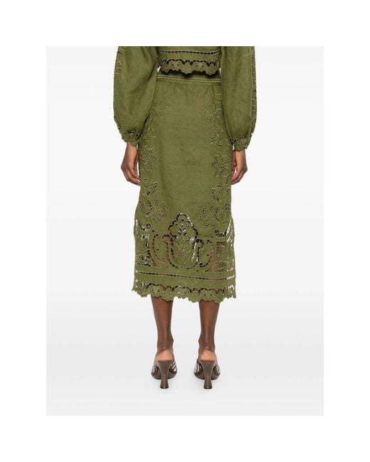 Farm Rio Green Majestic Garden Richelieu Skirt