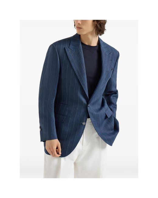 Brunello Cucinelli Blue Jackets for men