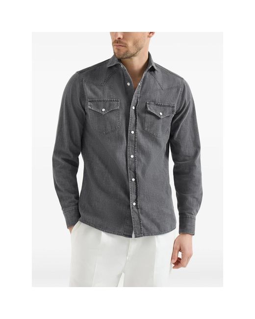 Brunello Cucinelli Gray Shirts for men