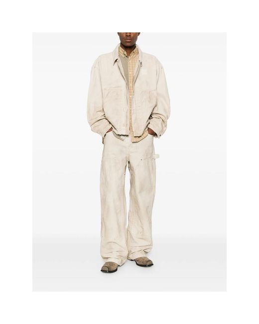 Cole Buxton Natural Distressed Panelled Jacket for men