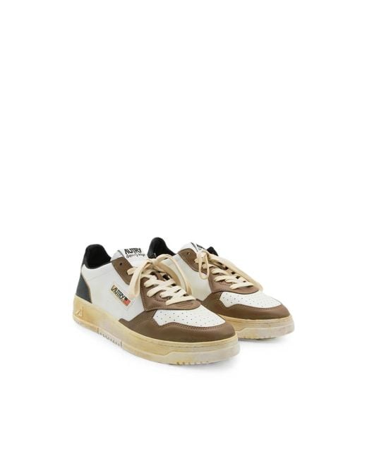 Autry Natural Super Vintage Leather Sneakers for men