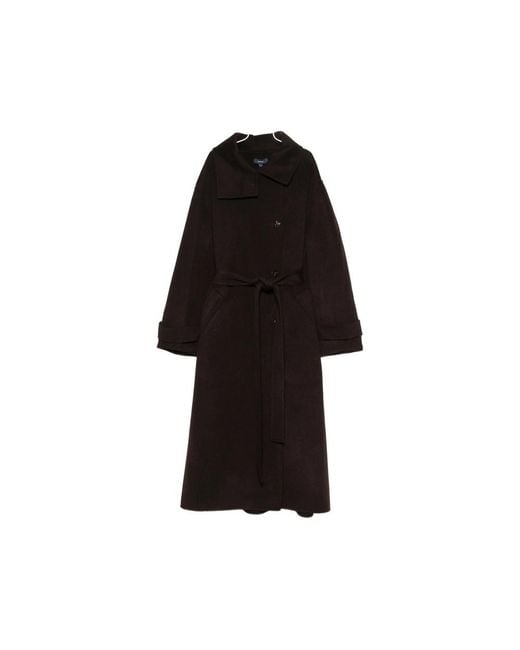 Soeur Black James Belted Button-Up Coat