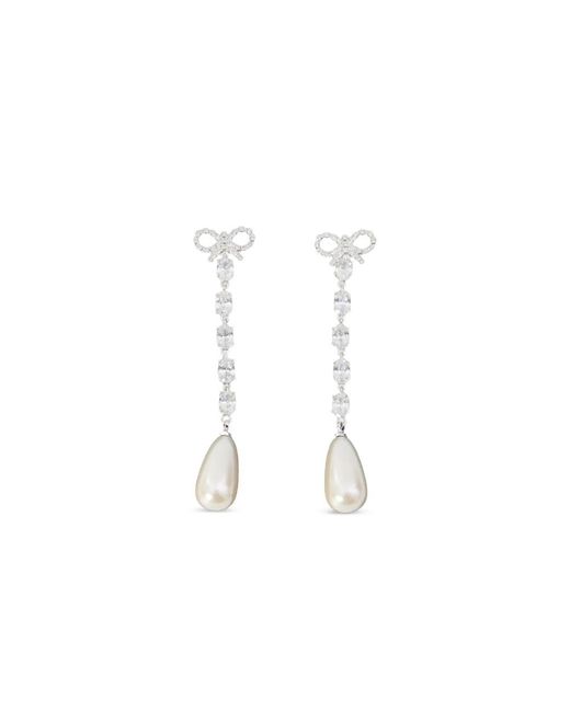 Self-Portrait White Earrings