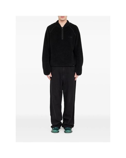 MM6 by Maison Margiela Black Reversible Teddy Fleece Sweatshirt for men