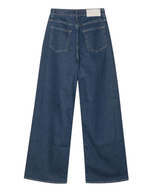 Calvin Klein Blue High-Rise Wide-Leg Jeans
