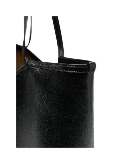 Saint Laurent Black V-Cut Leather Tote Bag for men
