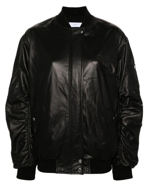 IRO Black Kerem Leather Bomber Jacket