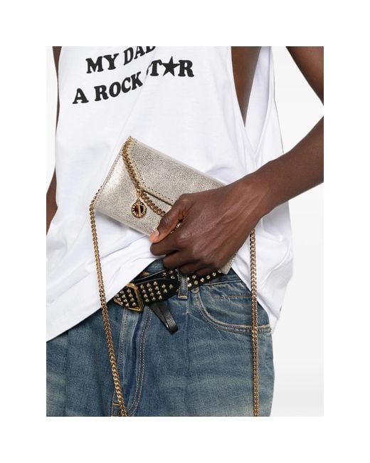 Stella McCartney Gray Falabella Chain-Trim Clutch Bag