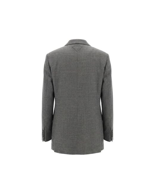 Prada Gray Single-Breasted Blazer