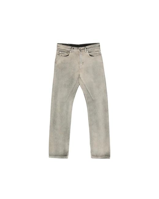 Rick Owens Gray Fog Cut Faded-Effect Jeans for men