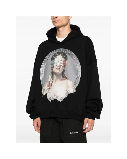 PDF Black Graphic-Print Hoodie for men