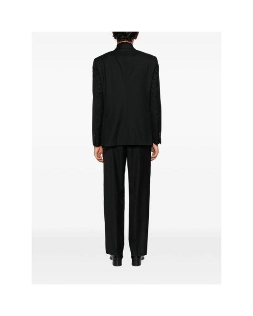 época Black Double-Breasted Peak-Lapel Suit for men