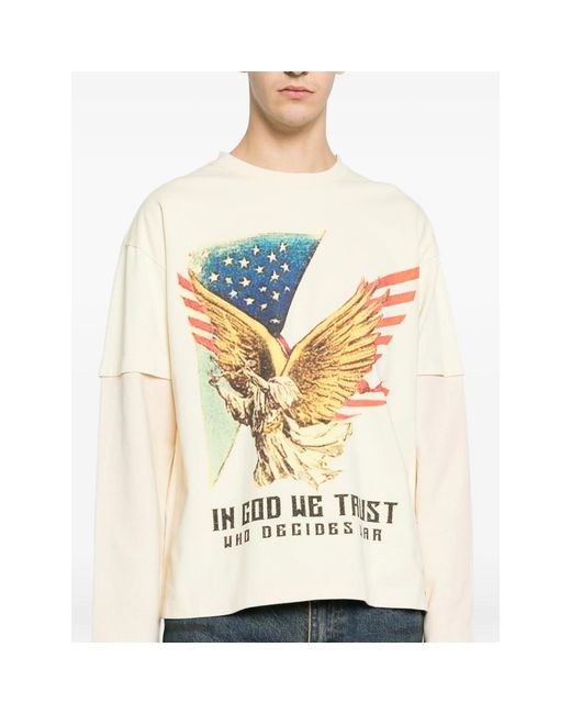 Who Decides War White Eagle-Graphic Long-Sleeve Sweatshirt for men