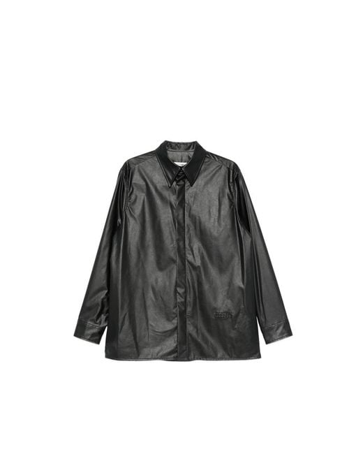 MM6 by Maison Margiela Black Logo-Embossed Shirt