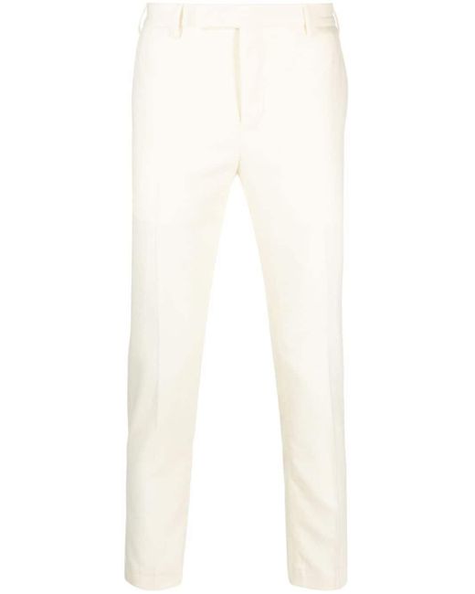 PT Torino White Logo-Charm Slim-Cut Chino Trousers for men
