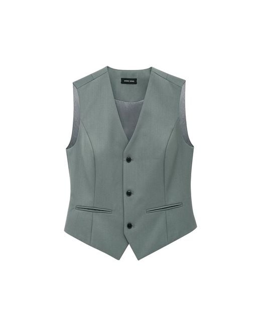 Anine Bing Gray Waistcoat Sage