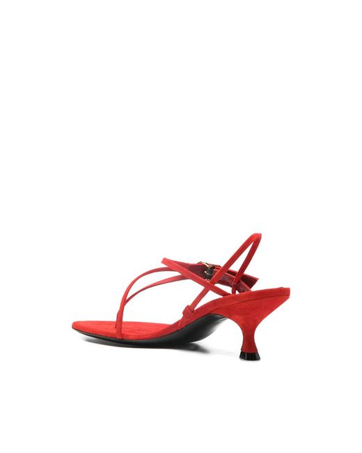 Herbert Levine Red Starry Eyed Buckle-Detail Heeled Sandals