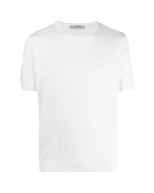 Fileria White Short-Sleeved Cotton Jumper for men