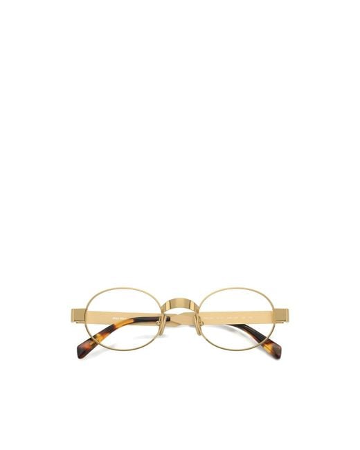 Miu Miu Metallic Round -Frame Glasses