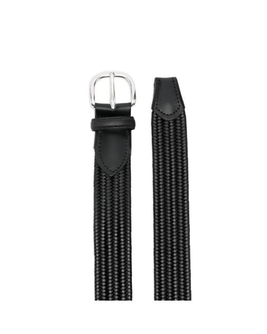 Eraldo Black Braided Belt for men