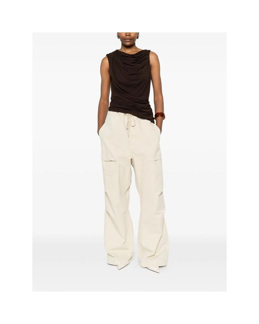 Entire studios Brown Draped Sleeveless Top