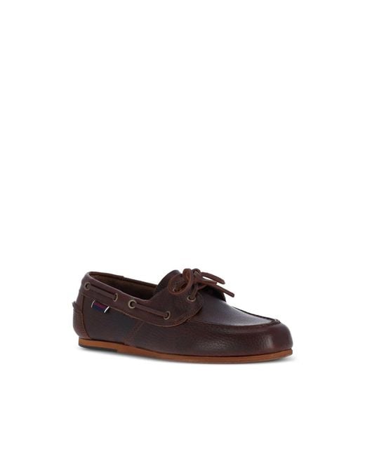 Sebago Brown Lace-Up Leather Loafers