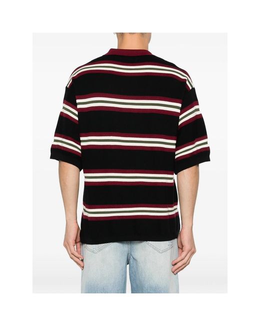 NAHMIAS Black Striped Polo Shirt for men