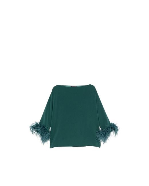 Gianluca Capannolo Green Laura Feather-Trim Top