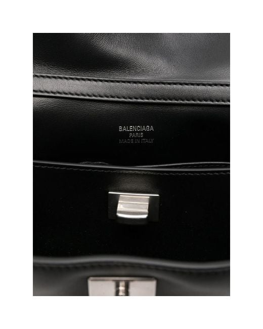 Balenciaga Black Top-Handle Padlock Tote Bag