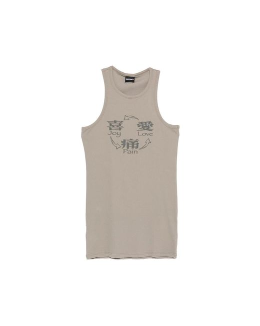 MADFRENZY Gray Joy Love Pain Print Top for men