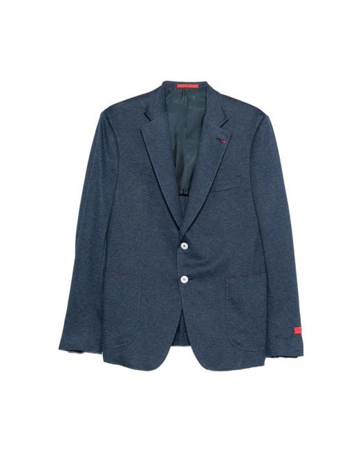 Isaia Jackets Blue for men