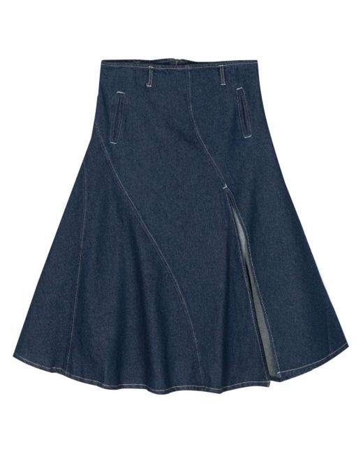 GIMAGUAS Blue Oahu Side-Slit Midi Skirt