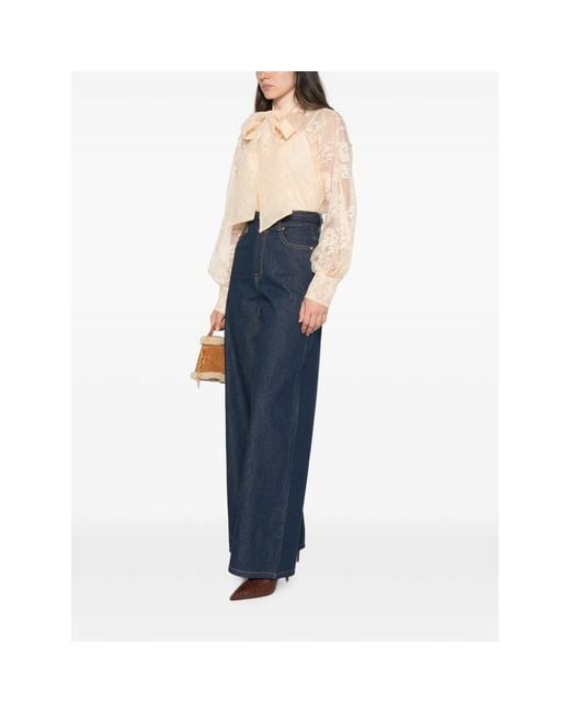 Zimmermann Blue High-Waisted Wide-Leg Jeans