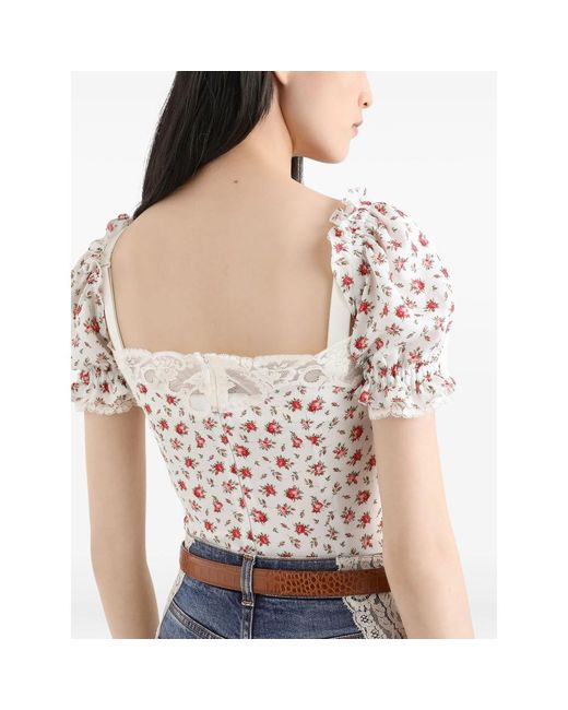 Dolce & Gabbana White Shirt With Lace Trim
