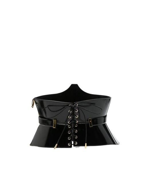 Elisabetta Franchi Black Ribbed-Knit Hoodie