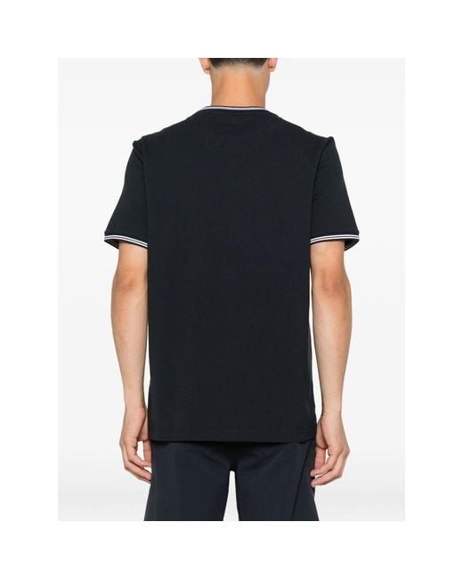 Boss Black Stretch-Cotton T-Shirt With Stripes And Logo for men