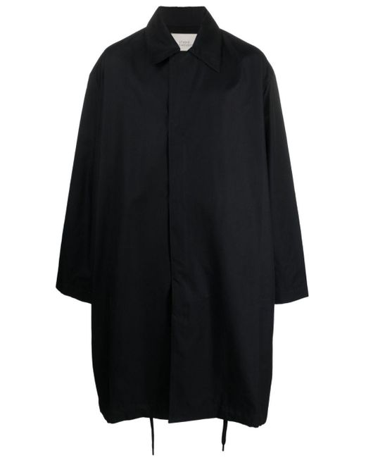 Studio Nicholson Black Knee-Length Concealed-Fastening Coat for men