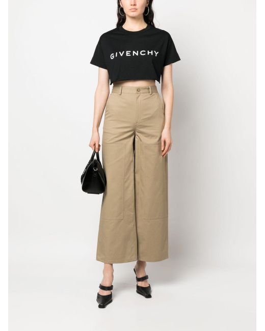 Givenchy Black Cropped Short Sleeved T-shirt