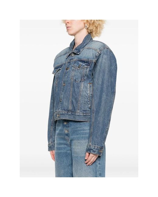 Haikure Blue Button-Fastening Denim Jacket