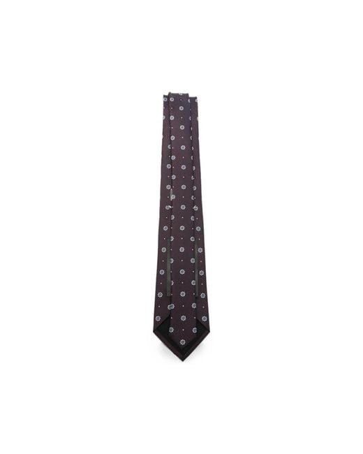 Saint Laurent Purple Jacquard-Weave Silk Tie for men