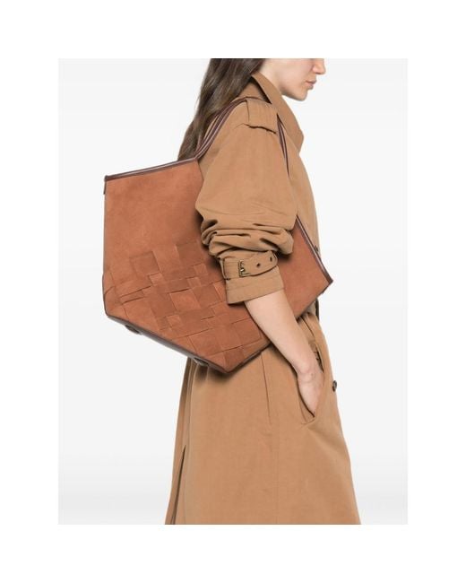 Hereu Black Coloma Woven-Panel Suede Bucket Bag