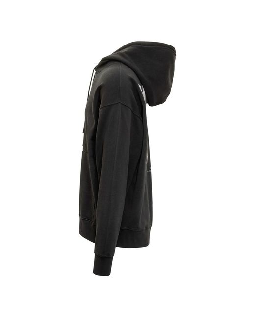 44 Label Group Black Logo-Print Hoodie for men