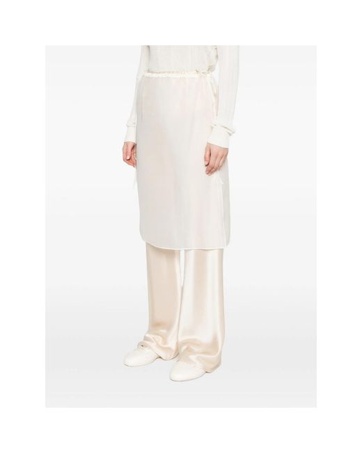 DUNST White Drawstring Midi Skirt