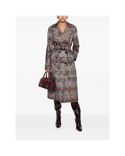 Missoni Brown Viscose Blend Trench Coat