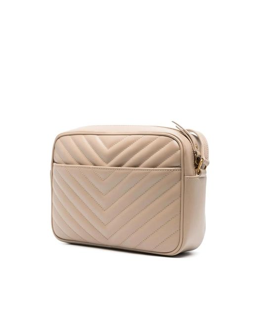 Saint Laurent Natural Lou Quilted Crossbody Bag