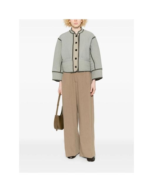 THESTROY Natural Pleated Trousers for men