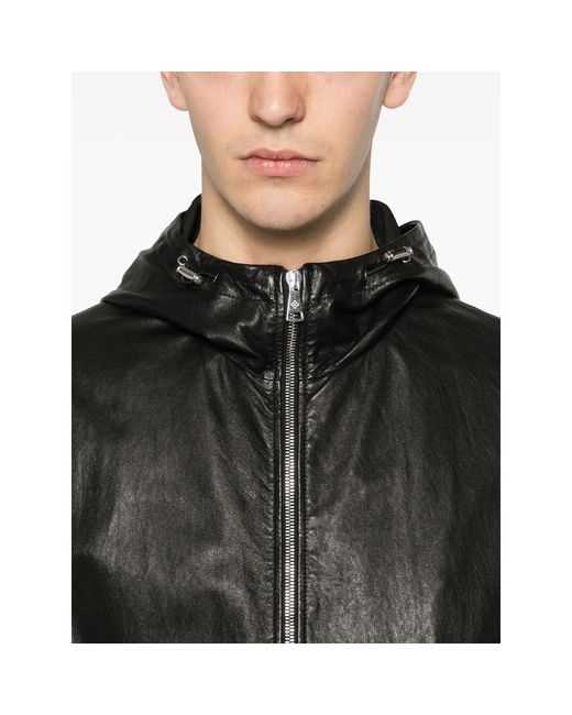 Tagliatore Black Leather Outerwear for men