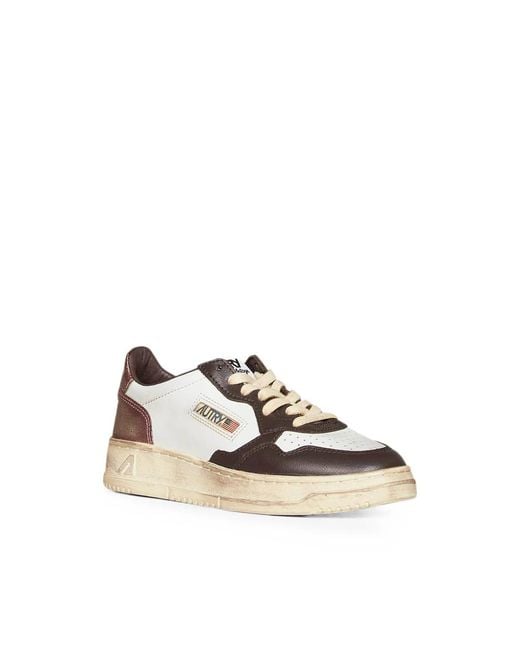 Autry Natural Perforated-Toe Metallic-Insert Sneakers