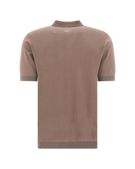 John Smedley Brown Adrian Polo Shirt for men