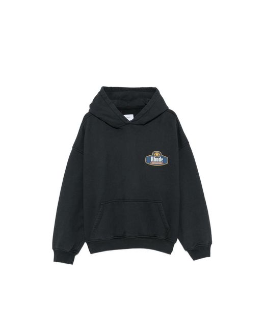 R H U D E © Black Logo-Print Hoodie for men